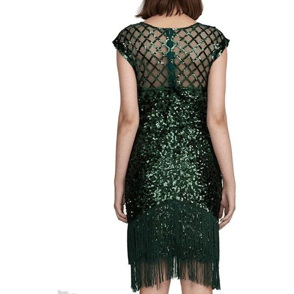 1920s Flapper Great Gatsby Vintage Retro Tassel Fringe Sequin Dress SIZE S NEW - Picture 6 of 12